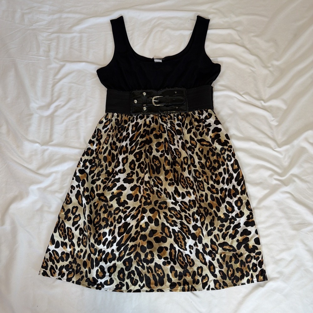 Vintage Taboo Mini Dress Size Large Animal Print Y2K 90s
